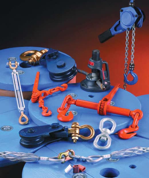Assorted load bearing equipment , including chains, hooks, and sockets available at Southwest Wire Rope