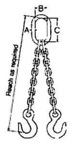 Technical drawing of Southwest Wire Rope Sling Hooks Type DOS