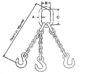 Technical drawing of Southwest Wire Rope Sling Hooks Type TOS